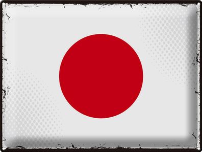 Blechschild Flagge Japan 40x30 cm Retro Flag of Japan Deko Schild tin sign