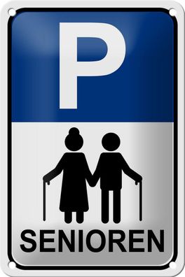 Blechschild Parken 12x18 cm Parkplatz Senioren Metall Deko Schild tin sign