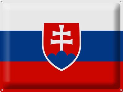 Blechschild Flagge Slowakei 40x30 cm Flag of Slovakia Deko Schild tin sign