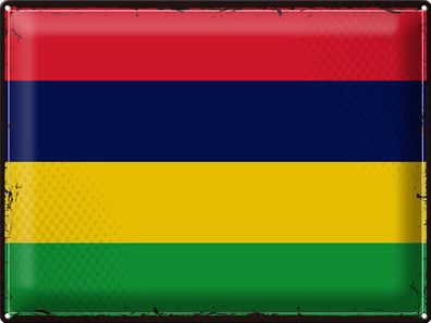 Blechschild Flagge Mauritius 40x30 cm Retro Flag Mauritius Deko Schild tin sign