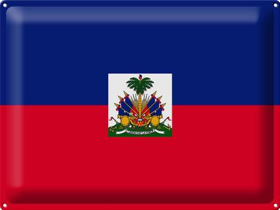 Blechschild Flagge Haiti 40x30 cm Flag of Haiti Deko Schild tin sign