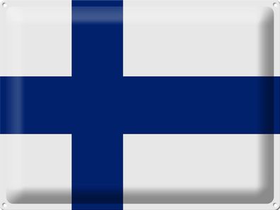 Blechschild Flagge Finnland 40x30 cm Flag of Finland Deko Schild tin sign