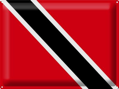 Blechschild Flagge Trinidad und Tobagos 40x30 cm Flag Deko Schild tin sign