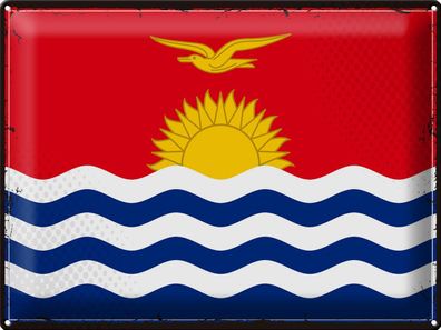 Blechschild Flagge Kiribati 40x30 cm Retro Flag of Kiribati Deko Schild tin sign
