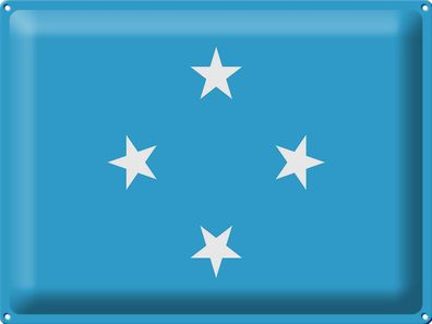 Blechschild Flagge Mikronesien 40x30 cm Flag Micronesia Deko Schild tin sign