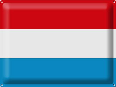 Blechschild Flagge Luxemburg 40x30 cm Flag of Luxembourg Deko Schild tin sign