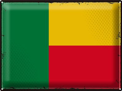 Blechschild Flagge Benin 40x30 cm Retro Flag of Benin Deko Schild tin sign