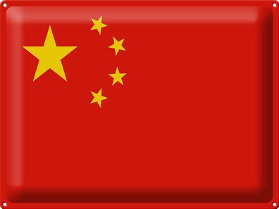 Blechschild Flagge China 40x30 cm Flag of China Deko Schild tin sign