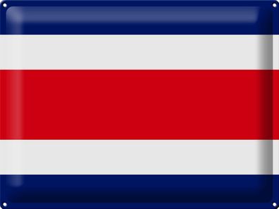 Blechschild Flagge Costa Rica 40x30 cm Flag of Costa Rica Deko Schild tin sign