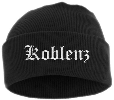 Koblenz Umschlagmütze - Altdeutsch - Bestickt - Mütze mit breitem Umschl...