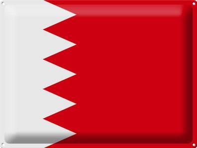 Blechschild Flagge Bahrain 40x30 cm Flag of Bahrain Fahne Deko Schild tin sign