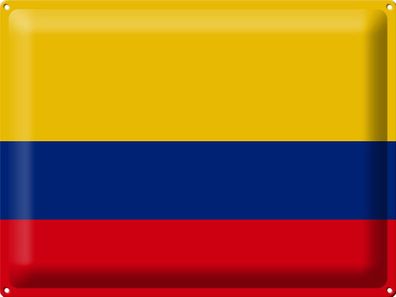 Blechschild Flagge Kolumbien 40x30 cm Flag of Colombia Deko Schild tin sign