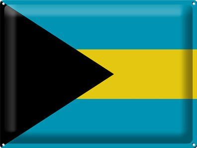 Blechschild Flagge Bahamas 40x30 cm Flag of the Bahamas Deko Schild tin sign