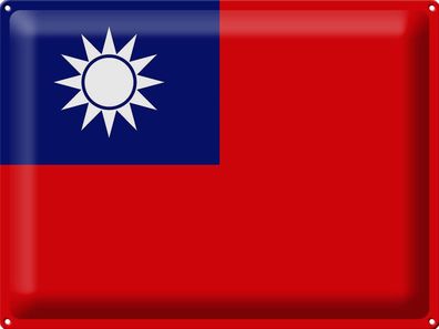 Blechschild Flagge China 40x30 cm Flag of Taiwan Deko Schild tin sign