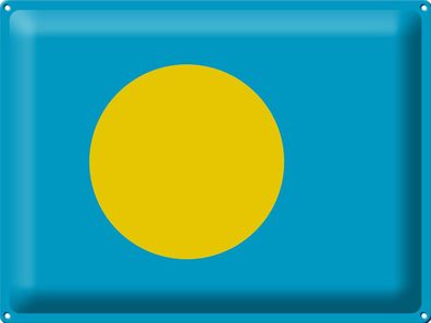 Blechschild Flagge Palau 40x30 cm Flag of Palau Deko Schild tin sign