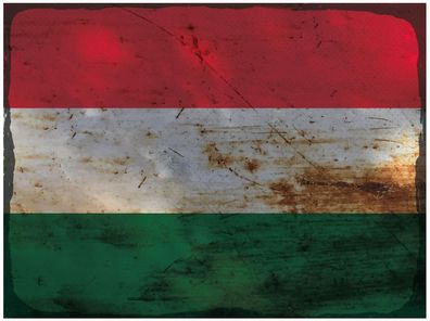 Blechschild Flagge Ungarn 40x30 cm Flag of Hungary Rost Deko Schild tin sign