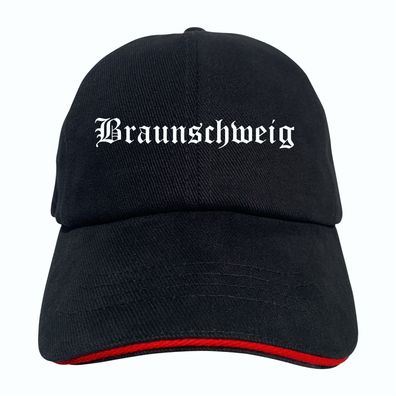 Braunschweig Cappy - Altdeutsch bedruckt - Schirmmütze - Schwarz-Rotes ...