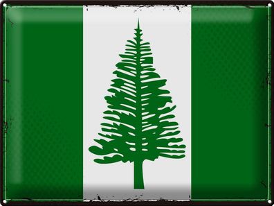 Blechschild Flagge Norfolkinsel 40x30 cm Retro Flag Deko Schild tin sign