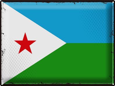 Blechschild Flagge Dschibuti 40x30 cm Retro Flag Djibouti Deko Schild tin sign