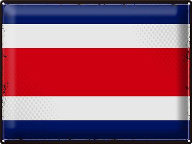 Blechschild Flagge Costa Rica 40x30 cm Retro Costa Rica Deko Schild tin sign