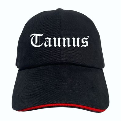 Taunus Cappy - Altdeutsch bedruckt - Schirmmütze - Schwarz-Rotes Cap - ...