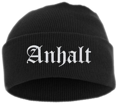 Anhalt Umschlagmütze - Altdeutsch - Bestickt - Mütze mit breitem Umschla...