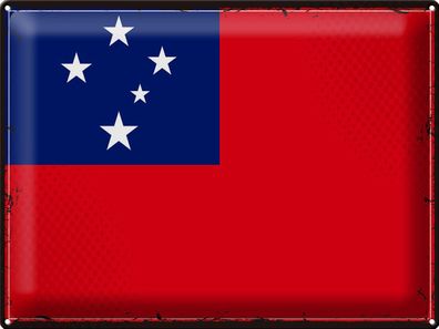 Blechschild Flagge Samoa 40x30 cm Retro Flag of Samoa Deko Schild tin sign