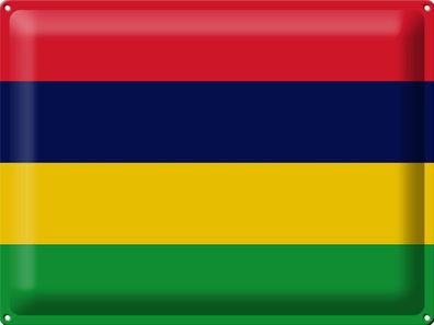 Blechschild Flagge Mauritius 40x30 cm Flag of Mauritius Deko Schild tin sign