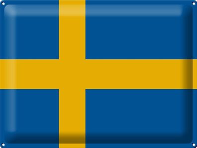 Blechschild Flagge Schweden 40x30 cm Flag of Sweden Deko Schild tin sign