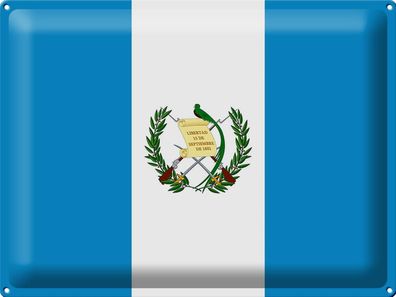 Blechschild Flagge Guatemala 40x30 cm Flag of Guatemala Deko Schild tin sign