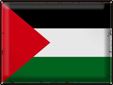 Blechschild Flagge Palästina 40x30 cm Retro Flag Palestine Deko Schild tin sign