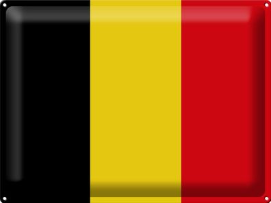 Blechschild Flagge Belgien 40x30 cm Flag of Belgium Deko Schild tin sign