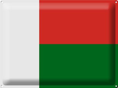 Blechschild Flagge Madagaskar 40x30 cm Flag of Madagascar Deko Schild tin sign