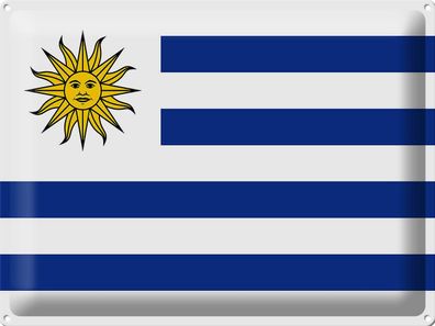 Blechschild Flagge Uruguay 40x30 cm Flag of Uruguay Deko Schild tin sign