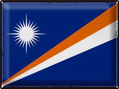 Blechschild Flagge Marshallinseln 40x30 cm Retro Flag Deko Schild tin sign