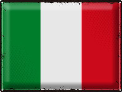 Blechschild Flagge Italien 40x30 cm Retro Flag of Italy Deko Schild tin sign