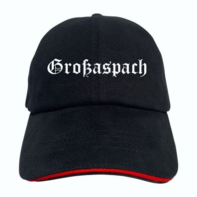 Großaspach Cappy - Altdeutsch bedruckt - Schirmmütze - Schwarz-Rotes ...