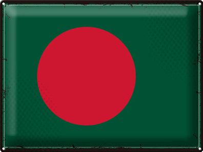 Blechschild Flagge Bangladesch 40x30 cm Retro Bangladesh Deko Schild tin sign