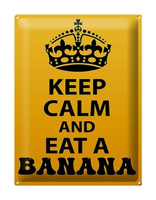 Blechschild Spruch 30x40 cm Keep Calm and eat a Banana Deko Schild tin sign