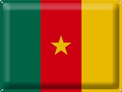 Blechschild Flagge Kamerun 40x30 cm Flag of Cameroon Deko Schild tin sign