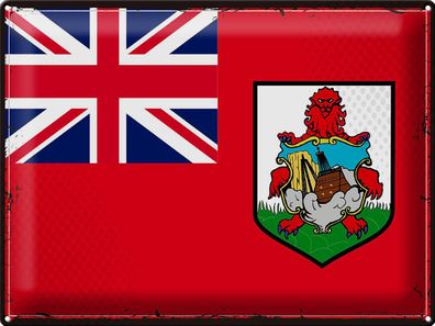 Blechschild Flagge Bermuda 40x30 cm Retro Flag of Bermuda Deko Schild tin sign