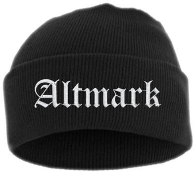 Altmark Umschlagmütze - Altdeutsch - Bestickt - Mütze mit breitem Umschl...