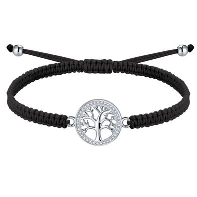 Damenarmband Lebensbaum Silber 925 Zirkonia Geflochten Seil Schmuck