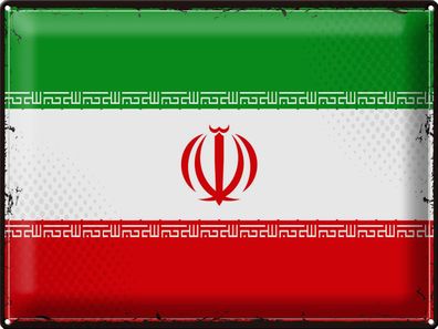 Blechschild Flagge Iran 40x30 cm Retro Flag of iran Deko Schild tin sign