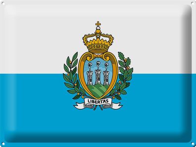 Blechschild Flagge San Marino 40x30 cm Flag of San Marino Deko Schild tin sign