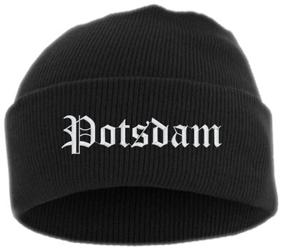 Potsdam Umschlagmütze - Altdeutsch - Bestickt - Mütze mit breitem Umschl...