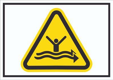 Schild Warnung starke Strömung Symbol