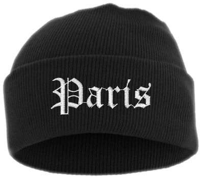 Paris Umschlagmütze - Altdeutsch - Bestickt - Mütze mit breitem Umschlag...