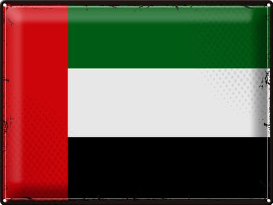 Blechschild Flagge Arabische Emirate 40x30 cm Retro Flag Deko Schild tin sign