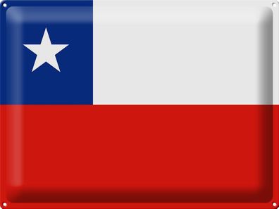 Blechschild Flagge Chile 40x30 cm Flag of Chile Deko Schild tin sign